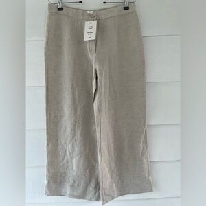 Beige Wide-Leg Linen Bland  Pants Resort Vacation By HM Size US 8 NWT